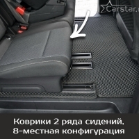 Автомобильные коврики EVA на Citroen SpaceTourer 8 мест, не Long (2016-2024)