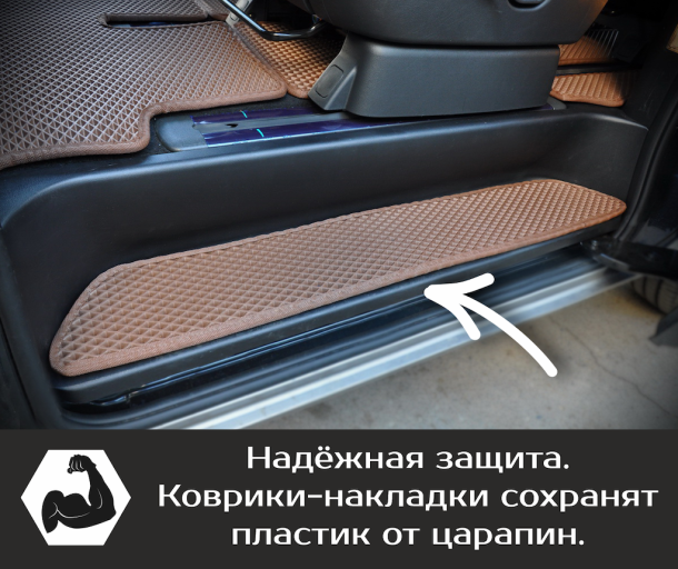Двухслойные коврики EVA для Накладки на пороги Hyundai Grand Starex (2017->)